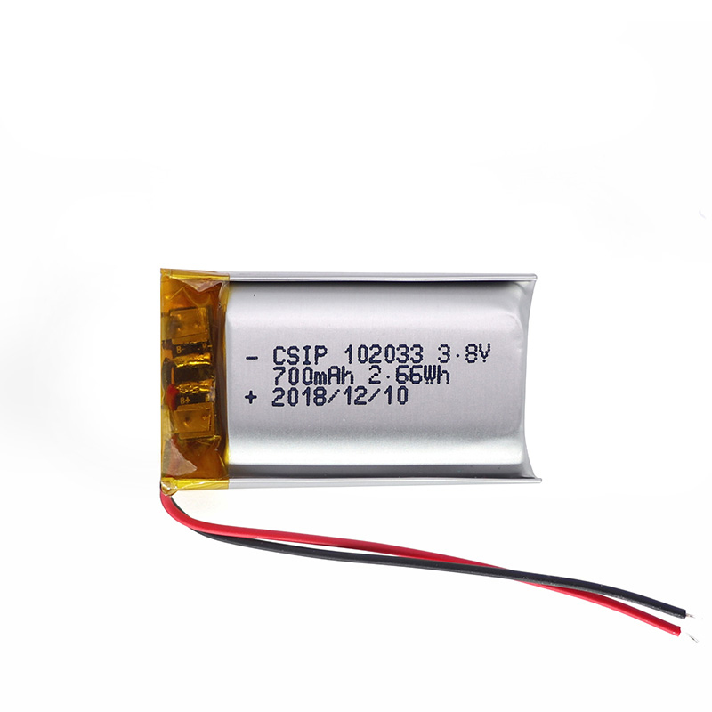 小型锂聚合物电池 3.7V 102033 700mAh 锂离子电池供应商